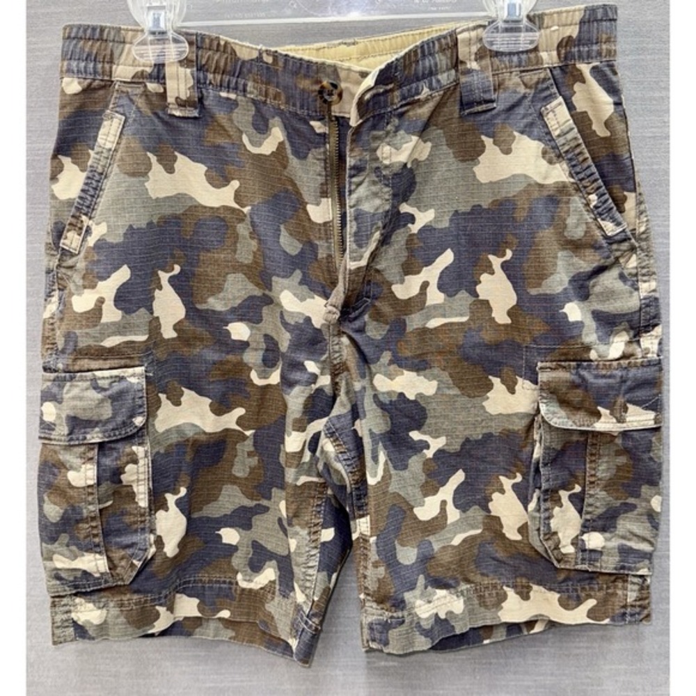 OutdoorLife Shorts‎ Men's Medium Camo Cargo Gorpcore Ripstop 100% Cotton Nature